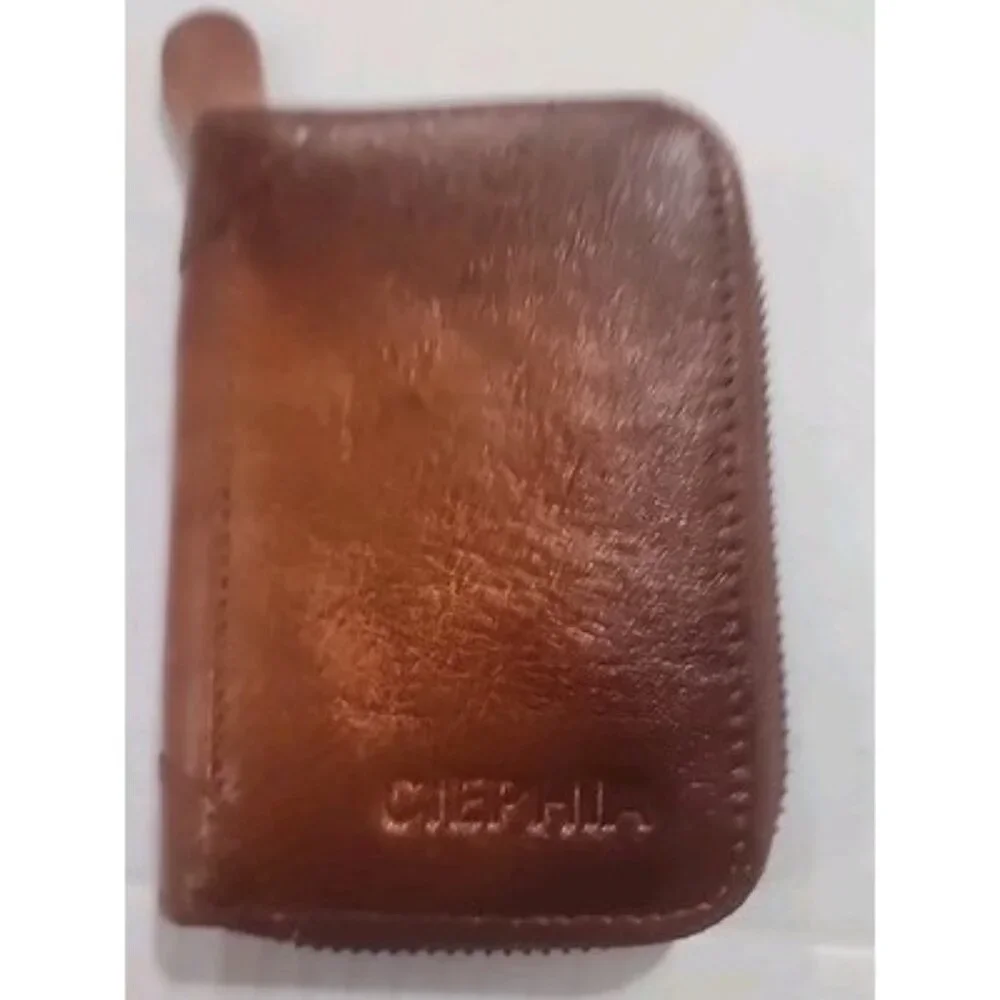 Ciephia Men's 11 Credit Card Compartments Wallet Brown Leather with Zipper
